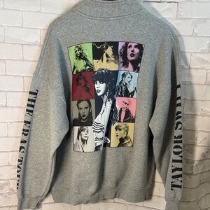Taylor Swift Gray Multicolor Graphic Sweater
